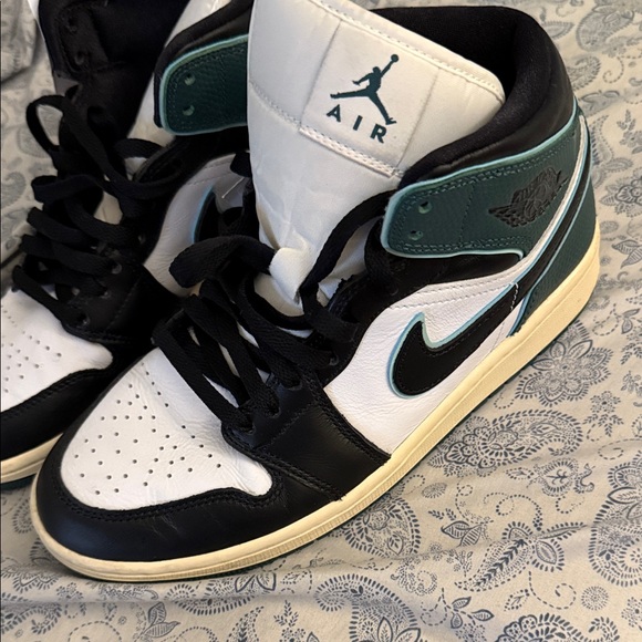 Nike Air Jordan High in Black, White, and Teal - Picture 1 of 7